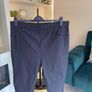 Ladies YOURS Curve Navy Blue Bengaline Stretch Cropped Pull on Trousers Image 6