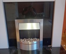 Modern Electric Fireplace with White Surround & Pebble Effect