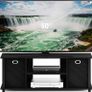 ECON TV Stand, Entertainment Center, TV Console for TV up to 46 Inch with Storage Bins, for Living Room, Bedroom, Black Image 4