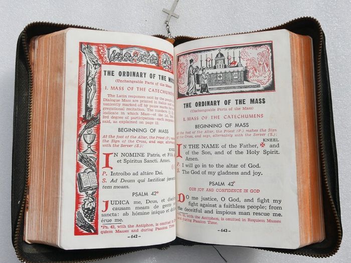 Vintage Saint Joseph Daily Missal Catholic Mass Prayer Book with Leather Cover