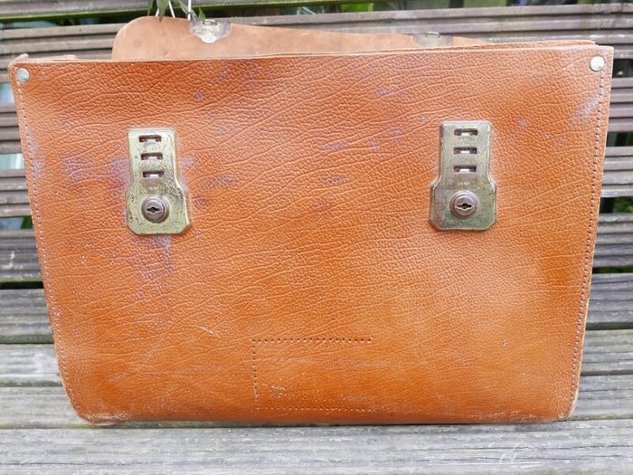 Vintage 70s Vintage Leather BAG 16,2" x 14"