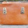 Vintage 70s Vintage Leather BAG 16,2" x 14" Image 3