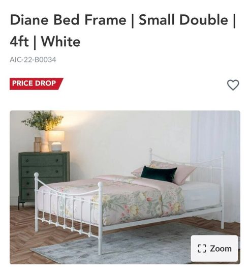 Bed Frame | Double | 4ft6 | White