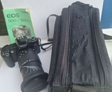 canon eos 500 500qd film camera with sigma lens bag and manual working