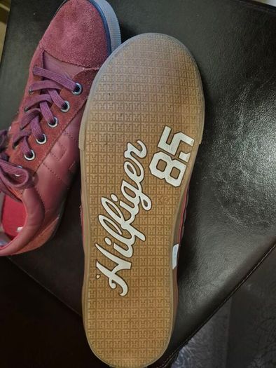 men's Tommy Hilfiger sneakers in a reddish-brown color