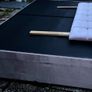 Blush pink double bed base and headboard Image 4