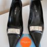 Gorgeous Karen Millen Ladies Womens Black Leather High Hill Shoes Size 37.5 Image 2