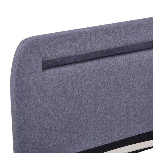 Bed Frame with LED Light Grey Fabric 180x200 cm 6FT Super King