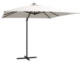 Cantilever Umbrella with LED lights and Steel Pole 250x250 cm Sand