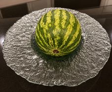 Vintage Textured Glass Centrepiece Bowl  38 cm