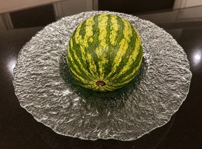 Vintage Textured Glass Centrepiece Bowl  38 cm