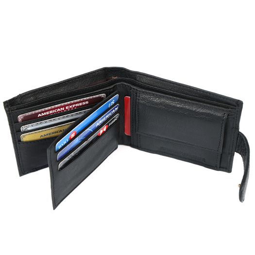Unisex Genuine Leather Wallet RFID Blocking Bifold Wallet with Zipper & Coin Pocket Leather Wallet