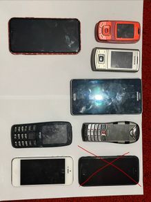 Bundle of 7 Phones: iPhone X, Vertu Replica, Samsung (Parts or Repair)