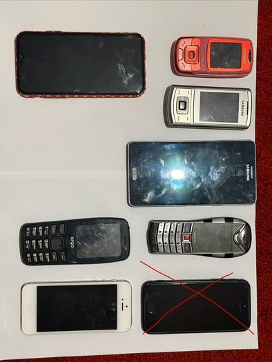 Bundle of 7 Phones: iPhone X, Vertu Replica, Samsung (Parts or Repair)