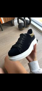 Alexander McQueen oversized velvet trainers size 5.5uk