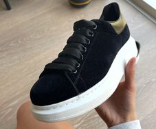 Alexander McQueen oversized velvet trainers size 5.5uk