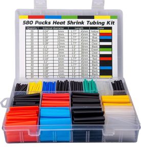 Heat Shrink Tubing Wire Assortment Cable Wrap Sleeve Electric Insulation Tube Kit with Case MULTIPLE COLOURS AVAILABLE (FREE POSTAGE)