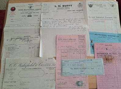 2nd Set of Vintage Motor & Motor Oil Invoices