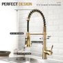 NEW SALE | Kitchen Tap, Kitchen Sink Mixer Tap with 360 Degree Swivel Pull Down Sprayer Commercial Kitchen Taps Single Handle Mixer Tap Cold and Hot 3-Modes Spray with Standard Fittings Image 3