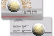 Latvia 2 Euro Commemorative Coin 2019- The Rising Sun. Coincard. BU