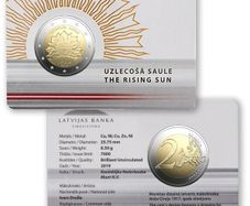 Latvia 2 Euro Commemorative Coin 2019- The Rising Sun. Coincard. BU