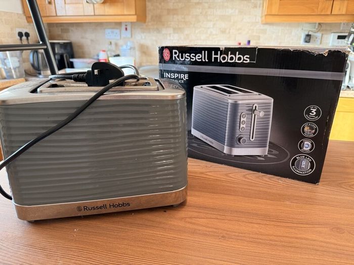 Russell Hobbs Inspire 2-Slice Toaster, Grey, 24373, with Box