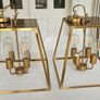 Pair of Dar Lighting Natural Brass Lantern Pendant Lights Image 4