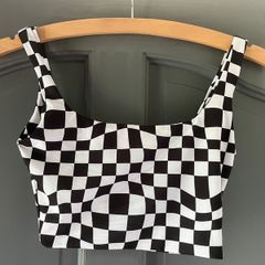 BERSHKA checkered crop top size 6/8