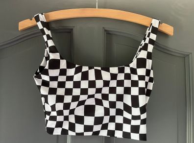 BERSHKA checkered crop top size 6/8