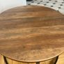 Modern Industrial Round Coffee Table Rustic Wood Finish & Black Steel Frame Image 2