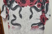 Snake Rose Pattern T-Shirt