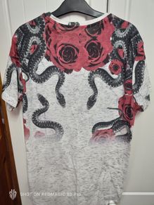 Snake Rose Pattern T-Shirt