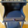 Midnight Blue Upcycled Vintage Hall Stand with Drawer & Gallery Rail Image 3