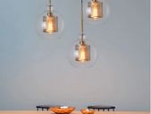 Loft Modern Pendant Light Glass Ball Hanging Lamp for kitchen dinning and living area