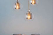 Loft Modern Pendant Light Glass Ball Hanging Lamp for kitchen dinning and living area