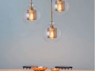 main image for ad Loft Modern Pendant Light Glass Ball Hanging Lamp for kitchen dinning and living area