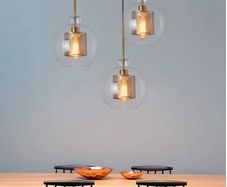 Loft Modern Pendant Light Glass Ball Hanging Lamp for kitchen dinning and living area