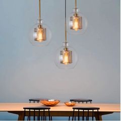 Loft Modern Pendant Light Glass Ball Hanging Lamp for kitchen dinning and living area