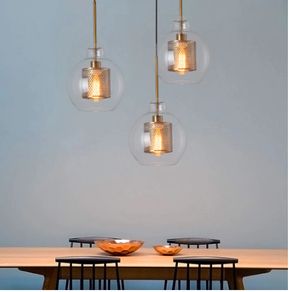 Loft Modern Pendant Light Glass Ball Hanging Lamp for kitchen dinning and living area