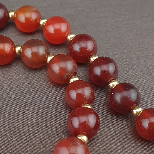 Antique Carnelian Red Agate With Sterling 925 Silver Leaf Pendant Necklace