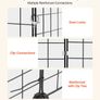 4Tier Cat Cage Playpen 104 x 36 x 140cm Indoor Metal Wire Enclosure with Litter Tray, DIY Cat Kennel for 1-2 Cats, Kittens & Small Pets, Black Image 7