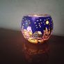 Christmas glass tea light holder Image 6