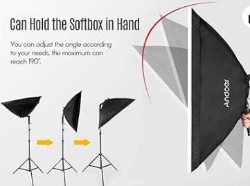 27in Continuous Studio Soft Box with 2pcs 80W Bi-color Dimmable LED Light