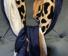 Dune Navy Leopard Scarf