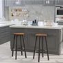 Bar Stools Set of 2, 64CM Kitchen Breakfast Bar Stools Chairs with Footrest Image 5