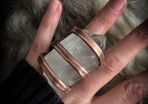 Copper Coiled Around a Raw Clear Quartz Crystal Ring Size Medium