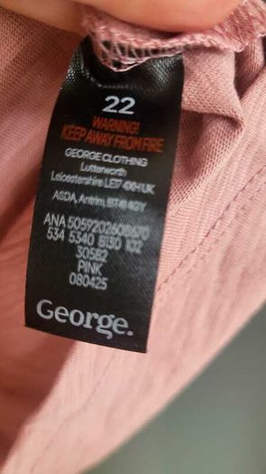 George dusky pink top Sz 22 UK - Bnwt