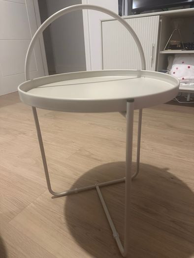 Small Metal Side Table with Handle