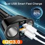 Car Cigarette Lighter Adapter, USB + Type-C Car Phone Charger Adapter, Image 2