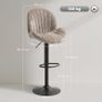 Set of 2 Shell-Shape Bar Stools, Backrest, Height Adjustable with Footrest, Steel Frame, Brown Image 3